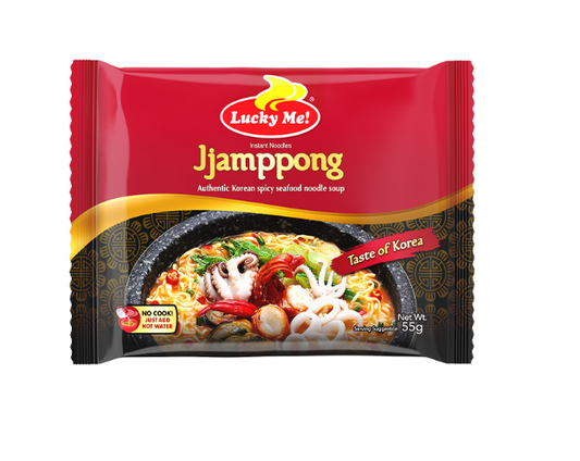 Lucky Me! Instant Noodle Soup Jjamppong Authentic Korean Spicy Seafood Pouch 55g